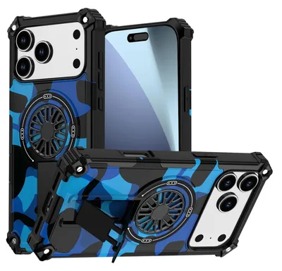 Produktbild von Für Apple iPhone 17 Pro Max Camouflage MagSafe 360 Ring Hybrid Kickstand Hülle