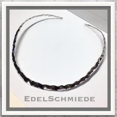 Produktbild von Edelschmiede925 großer Silber Halsreif 925 rhod. poliert 45 cm
