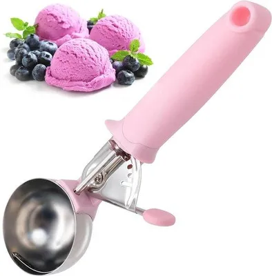 Produktbild von Famanu Eisportionierer mit Auslöser - Professioneller RVS Eisportionierer für Kartoffelpüree, Fleischbällchen, Muffins (6 cm)