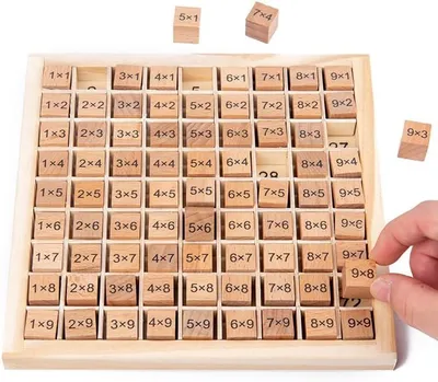 Produktbild von Lernen Spiel Multiplikationsbrett,Multiplikationstafel Holz, Multiplikationstabelle fur Kinder,Einmaleins Mathe Lernen fur Grundschuler,Brettspiel