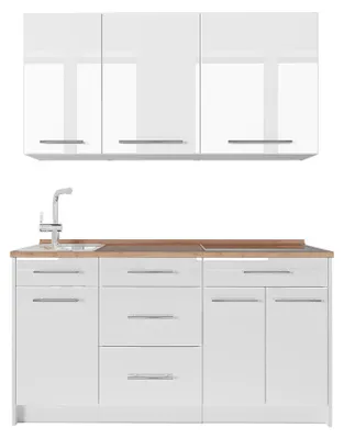 Obrázek produktu pro Jednotková kuchyně Vicco Fame-Line Bílá vysoký lesk/Bílá 150 cm, PD Dub, Model 64828