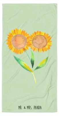 Produktbild von Mr. & Mrs. Panda Reisehandtuch Blume Sonnenblume - Blattgrün - Geschenk, Vertrauen, Garten, Strandtuch, Sonnenblumen, Lieblingsmensch, Frottee-Handtuch, Duschtuch