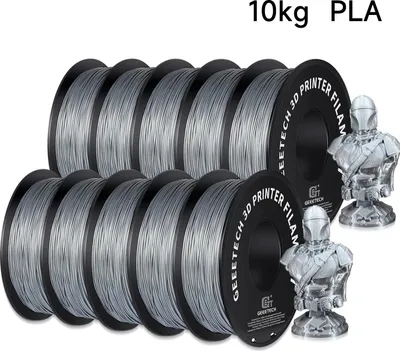 Immagine prodotto di Filamento per stampanti 3D - PLA - 1,75 mm ±0,03 - Antigroviglio - Confezionato sottovuoto - Set da 10 - Argento
