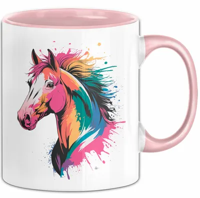 Produktbild von Pferde Tierliebhaber Tasse Geschenk Lustige Geschenkidee Spruch (Rosa)
