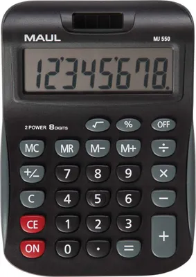 Produktbild von MAUL Tischrechner MJ 550 LCD-Anzeige 1-zeilig, 8 Ziffern Solar Batterie 15.5 x 11 x 2.5 cm schwarz