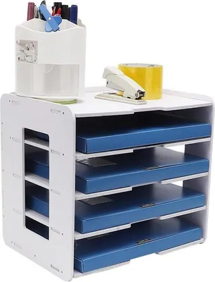 Obrázek produktu pro Držák na dokumenty A4, 5 přihrádek, PVC, kancelářský organizér, škola