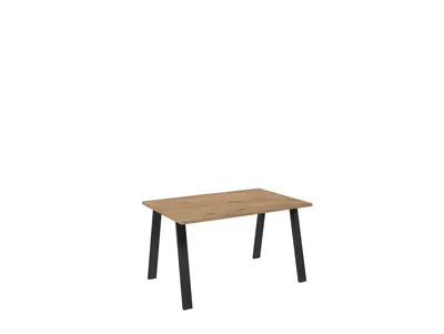 Produktbild von Esstisch KARO 138x90 Eiche Lancelot – Moderner Küchentisch mit 4 schwarzen Metallfüßen für Esszimmer, Wohnzimmer und Wohnbereich