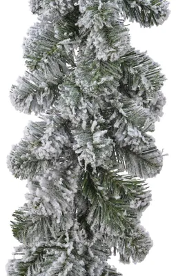 Produktbild von Weihnachtsgirlande für Weihnachtsbaum, grün, beschneit, 270 cm