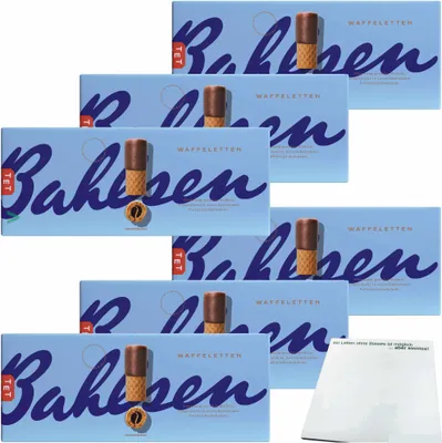 Produktbild von Bahlsen Waffeletten Waffelgebäck mit Vollmilchschokolade 6er Pack (6x100g Packung) + usy Block