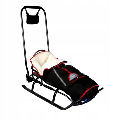 Produktbild von 3in1 Kinder Schlitten Sport Rodel für Kinder, Babys mit Rückenlehne, Fußsack, Schiebegriff und Gurt aus Aluminium Leicht LED