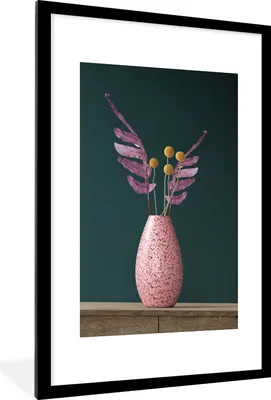 Produktbild von MuchoWow® Gerahmtes Poster Stillleben - Pflanzen - Vase 60x90 cm - Poster mit Schwarzem Bilderrahmen Wandposter Rahmen Foto Bilder - Dekoration - Wandposter Wohnzimmer - Hochwertig