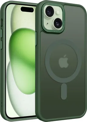 Immagine prodotto di Custodia per iPhone 15 Custodia MagSafe compatibile con il telaio della fotocamera in metallo Custodia magnetica Protezione dei bordi in TPU
