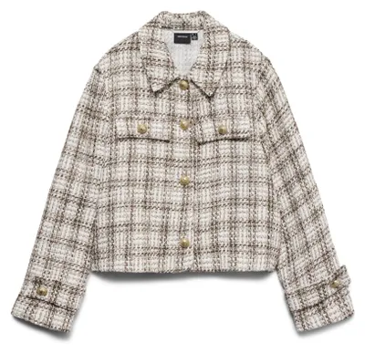 Produktbild von VERO MODA Damen Vmziljacheck Short Jacket, Oatmeal, l