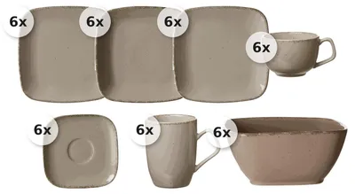 Produktbild von Kaffee- und Tafelservice 42 tlg. Casa grau