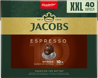 Produktbild von Jacobs Intenso Espresso 10 XXL, Kaffeekapsel, Espresso, Nespresso, 10/12, Braun, Silber, Jacobs Douwe Egberts