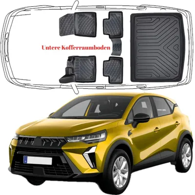 Produktbild von 3D Auto Fußmatten & Untere Kofferraumwanne Set Kompatibel mit Mitsubishi ASX 2.Gen ab 2023