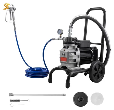 Zdjęcie produktu dla SucceBuy Membranowy bezpowietrzny rozpylacz farby 1100 W, przenośny rozpylacz o ciśnieniu 15,17 MPa, wąż wysokociśnieniowy o długości 10 m, akcesoria do czyszczenia, idealny do projektów DIY związanych z natryskiwaniem wewnątrz i na zewnątrz