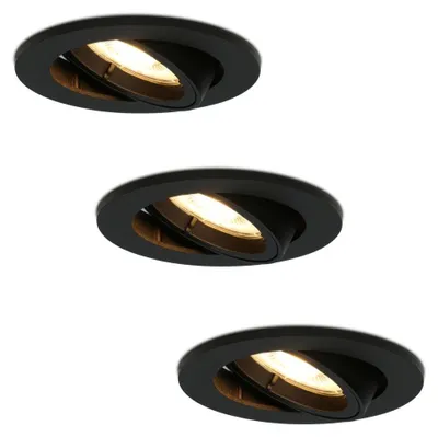 Produktbild von hoftronic LED Einbaustrahler 4W 345lm 2700K GU10 Schwarz Schwenkbar Dimmbar