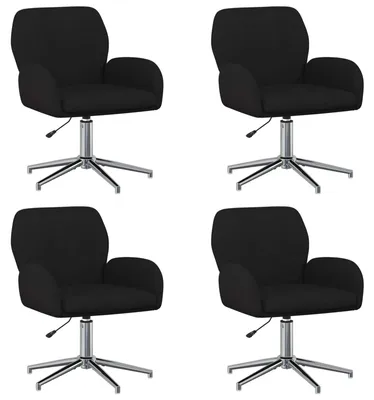 Obrázok produktu pre vidaXL Otočné stoličky, 4 kusy, 54 x 58 x 90 cm, čierna, látka