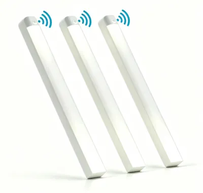Image de 3 lampes de placard LED avec détecteur de mouvement, rechargeables, pour cuisine, lumière blanche, idéales comme veilleuse