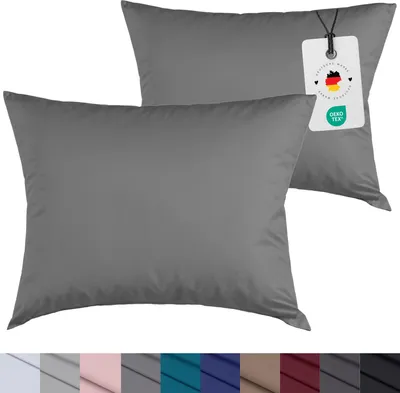 Produktbild von Kissenbezug 80x80 cm aus 100% Mikrofaser, Kissenhülle Grau Einfarbig