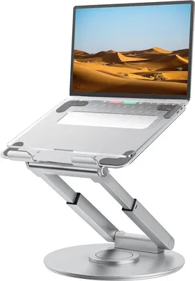 Obrázok produktu pre Ergonomický stojan na notebook, s nastaviteľnou výškou, otočnou základňou o 360 stupňov, stojan na notebook