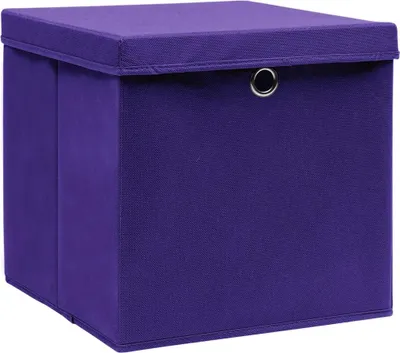 Obrázek produktu pro vidaXL Úložné boxy s víkem 4 ks 28x28x28 cm Fialová