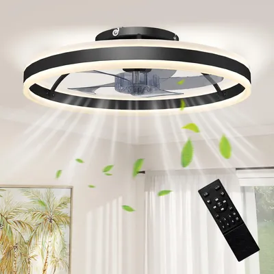 Produktbild von HOMCOM LED Deckenleuchte mit Ventilator, 50 cm Deckenventilator mit Beleuchtung