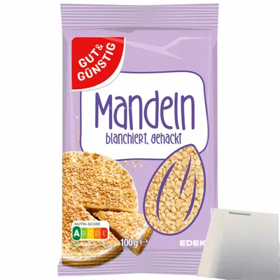 Produktbild von Gut & Günstig Mandeln gehackt (100g Beutel) + usy Block