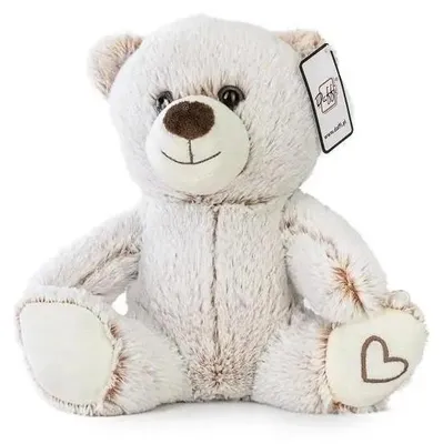 Produktbild von Beiger sitzender Teddybär mit Herz – Daffi
