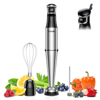 Stabmixer 3-in-1, 1100 W, Edelstahl, stufenlos regelbar