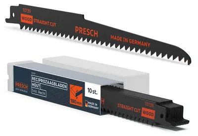 Reciprozaagblätter Holz 210 mm, 10 Stück, 6–180 mm