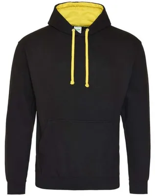 Produktbild von Awdis - "Varsity" Kapuzenpullover für Herren/Damen Uni LT2871 (M) (Pechschwarz/Sonnengelb)