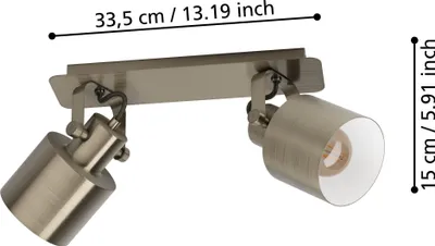 Zdjęcie produktu dla Eglo 43818 SOUTHERY E27 podwójna lampa sufitowa 470x110mm kremowo-złoty biały