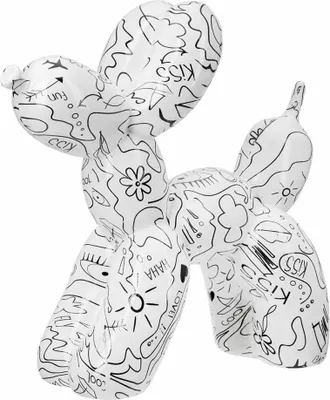 Zdjęcie produktu dla Gilde Figur, Ballonhund, Modern Art, Einliniendesign, Kunstharz, weiß, VE 2 Höhe: 23.00 cm Breite: 26.00 cm Tiefe: 10.00cm 37960