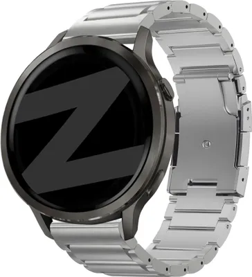 Produktbild von Bandz Titanium Armband 'Link' (22mm) - Geeignet für Garmin Vivoactive 4 / Garmin Venu 2 / Garmin Venu 3 / Garmin Forerunner 255 / Garmin Forerunner 265 / Garmin Forerunner 570 - 47mm / Garmin Venu 4 - 45mm - Silber