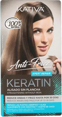 Produktbild von Kativa Haarpflege 3er Set (30ml, 30ml, 150ml) Anti-Frizz Glättung ohne Bügeleisen Xpert Repair mit Keratin für widerspenstiges und lockiges/krauses Haar