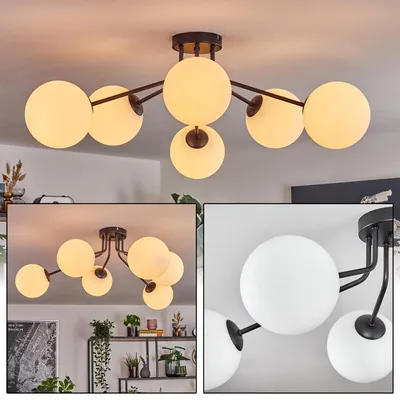 Produktbild von Fossobiubo Deckenlampe aus Metall/Glas in Schwarz/Weiß