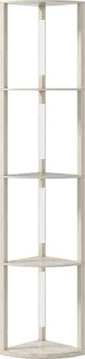 Produktbild von LED Standleuchte, Eckregal, dimmbar, 4 Ablagen, warmweißes Licht, 41x30x164cm, Eiche