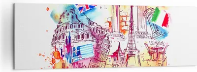 Produktbild von Bild auf Leinwand - Leinwandbild - Reisen Europa Geschichte Schloss - 160x50cm - Wand Bild - Wanddeko - Leinwanddruck - Bilder - Kunstdruck - Leinwand bilder - Wandkunst - AB160x50-3045