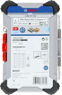 Produktbild von PRO Metal HSS-G Impact Spiralbohrer Set, 8-tlg., in Box