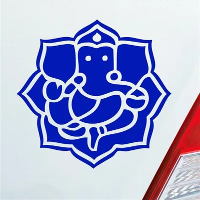 Produktbild von Auto Aufkleber Buddhismus Elefant Ganesha Buddha Asien 10x10 cm Dunkelblau Sticker Heckscheibenaufkleber