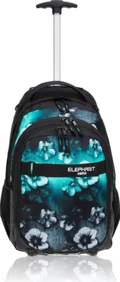 Produktbild von Schultrolley Elephant Hero Signature Trolley Ranzen Schulranzen Mädchen Campus Held 12806 Flower Türkis-Schwarz Verlauf