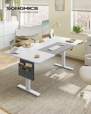 Produktbild von SONGMICS Höhenverstellbarer Schreibtisch elektrisch, USB-C-Anschluss, 180 cm, stufenlos verstellbar, Memory-Funktion mit 4 Höhen, KI-generiertes Bild