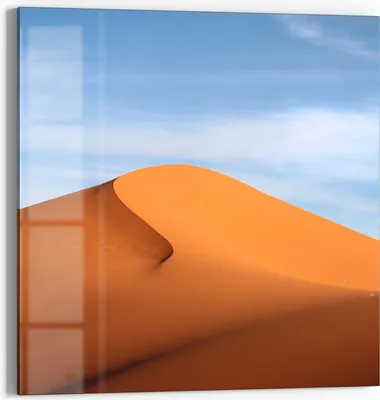 Produktbild von DEQORI Glasbild Echtglas 50x50 cm 'Goldene Dünenruhe' Wandbild Bild modern Deko