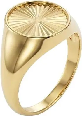 Produktbild von 375 Echtgold Ring Damen Siegelring rund Größe 52