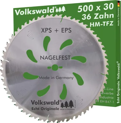 Produktbild von Volkswald ® HM-Kreissägeblatt TFZ 500 x 30 mm Z= 36 Hartmetall Nagelfest Polystyrolsägeblatt Brennholz Betonbeschlag