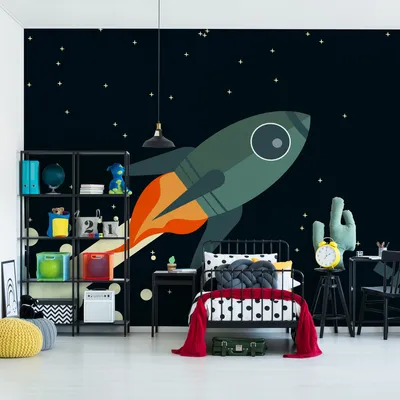 Produktbild von Muralo XXL Vlies FOTOTAPETE Maerchenhafte RAKETE Kosmos Dekoration (B) 208 cm x (H) 146 cm Tapete Wandtapete KINDERZIMMER SPIELZIMMER 4840