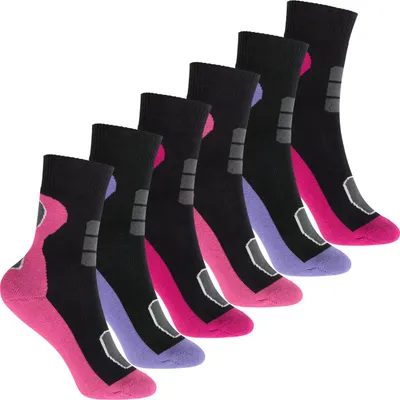 Produktbild von Footstar Outdoor-Socken für Kinder (6 Paar) Bunte Frottee-Socken mit Thermoeffekt - Lila Pink