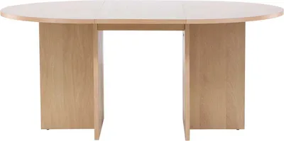 Image de Strada table à manger Ø120cm. avec rallonge whitewash.